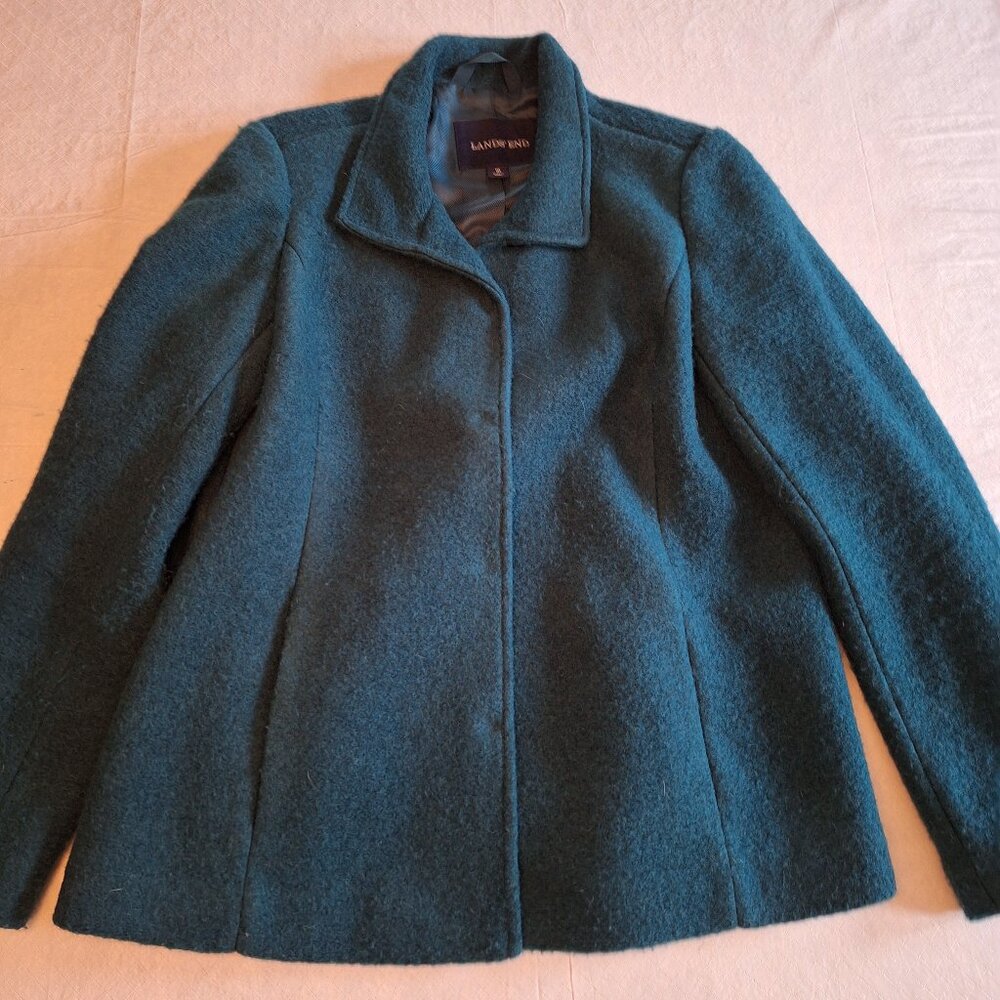 Ladies Castleton Green Wool Car Coat
